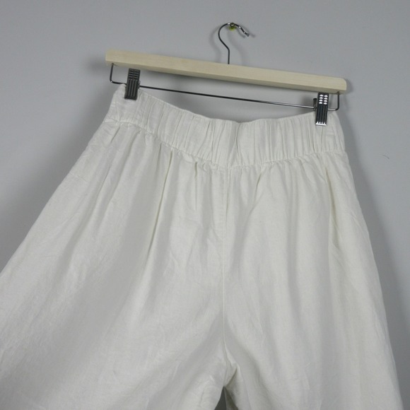 Abercrombie & Fitch Womens Wide Leg Linen Blend Pants White Size S Coastal - Picture 11 of 14